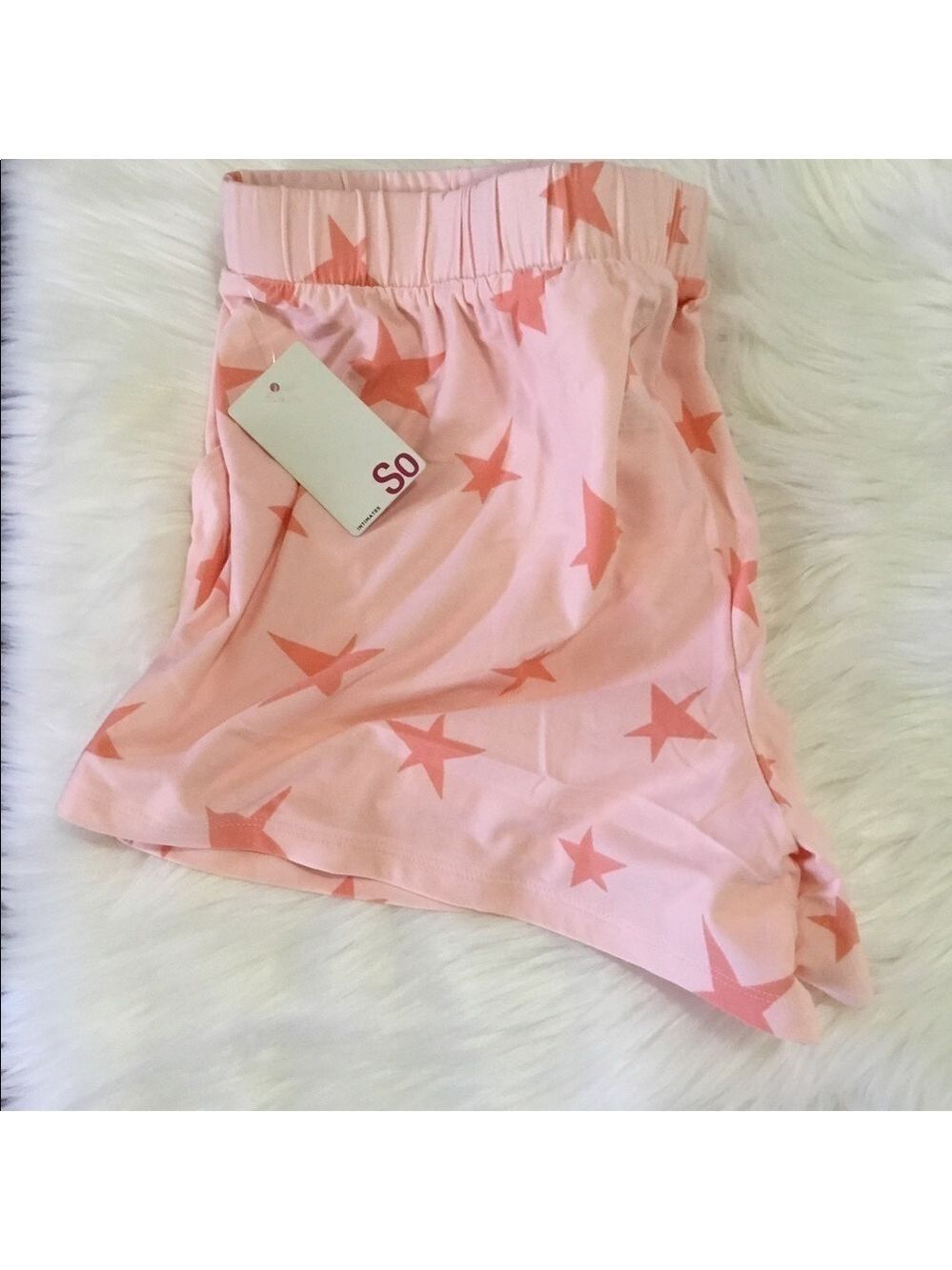SO 3X pink with coral stars pajama shorts with pockets - Picture 11 of 11